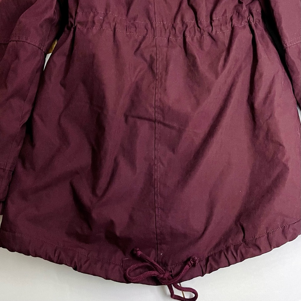 AEROPOSTALE — PRINCE & FOX, SMALL BURGUNDY FUR-LINED WINTER COAT, UTILITY JACKET - Picture 11 of 14